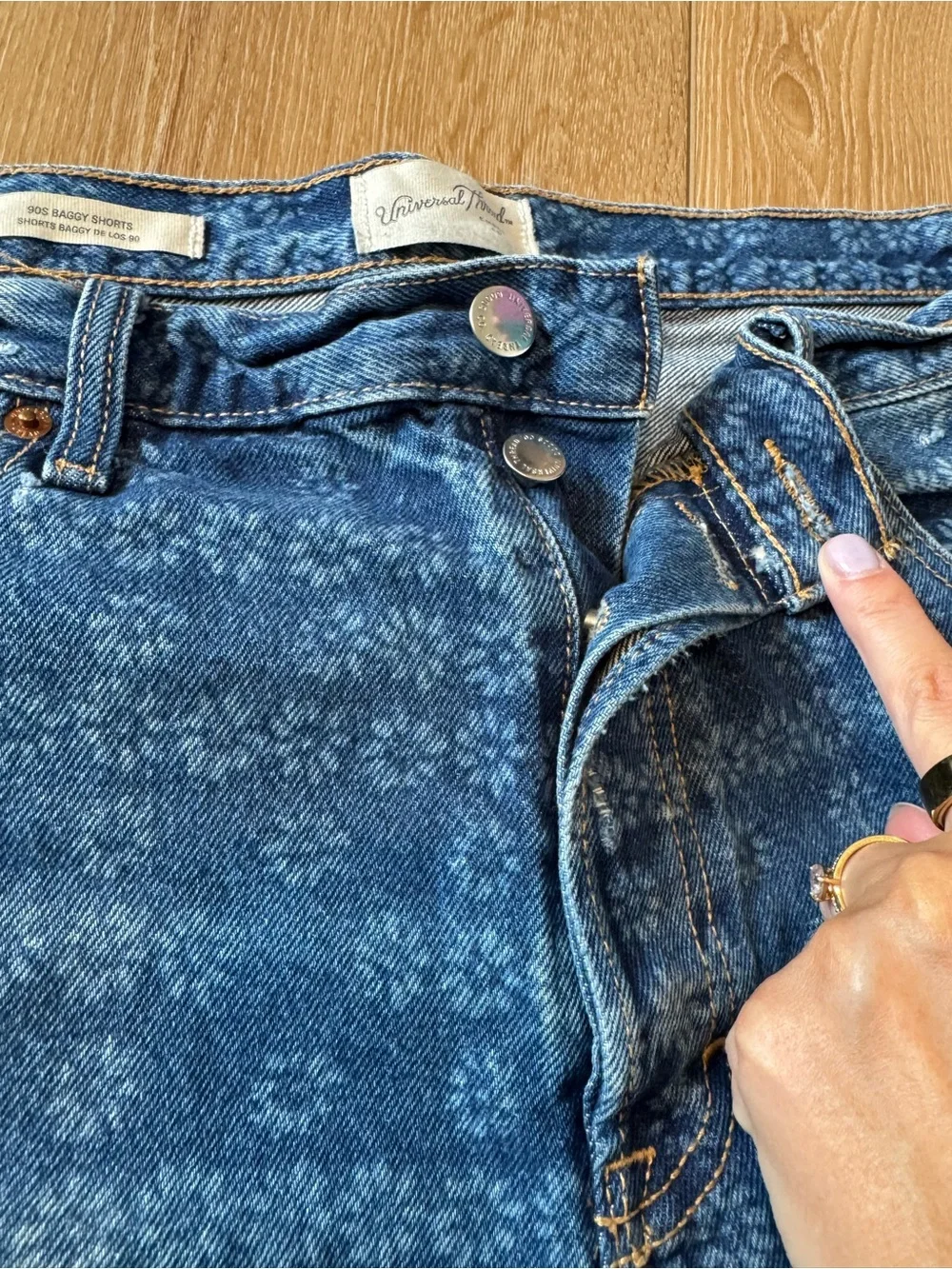 Universal Thread floral print denim shorts 90s baggy size 14